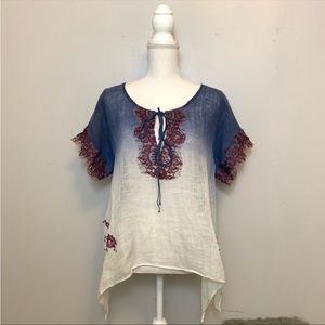 Vanita Rose Ombre’ linen shirt